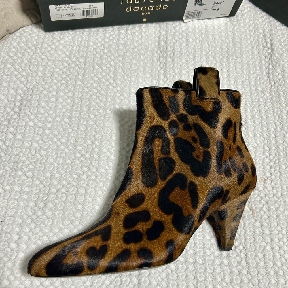 Laurence Dacade Brown Leopard Print Ankle Boots